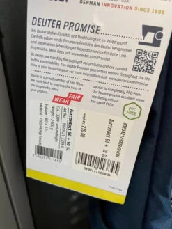 Deuter 60+10 Liters -Magasin De Camping En Plein Air 4bca71eaf71c6bf52a6e5f3df0cebb67