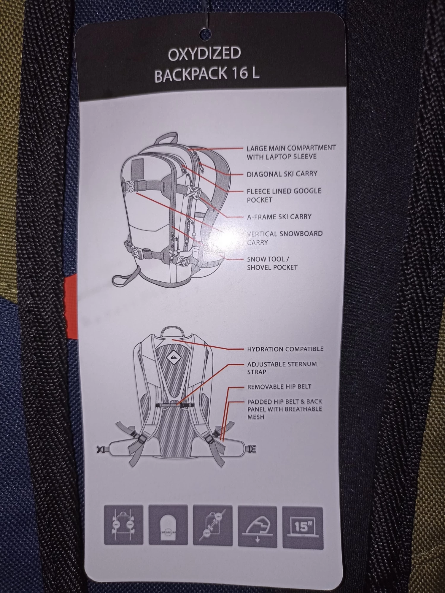 Sacs à Dos Quiksilver Oxydized Mixte Bleu 8 Sacs à Dos Quiksilver Oxydized Mixte Bleu – Image 6